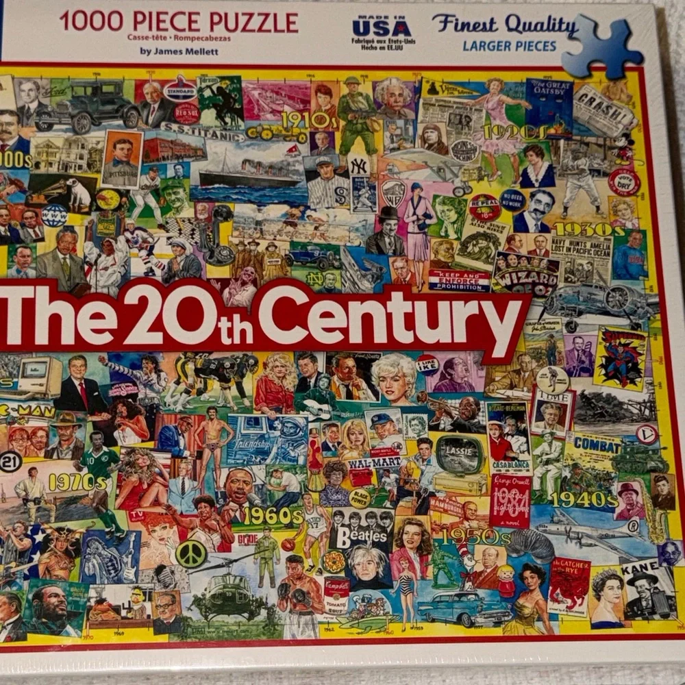 White Mountain The 20th Century Puzzle - Vibrant Collage Larger Pieces NEW